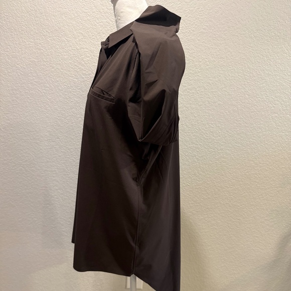 Athleta Urbanite UPF 50 Brown Long Sleeve Button Down - Picture 4 of 13